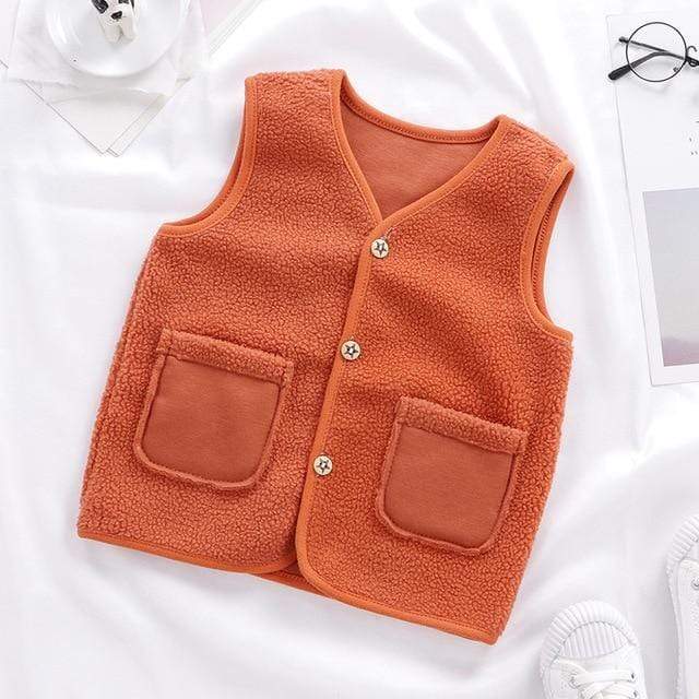 Boy's Clothing fruit orange / 130 cm Autumn Winter Brushed Cardigan