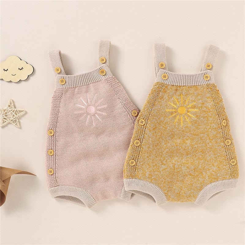 Autumn Winter Newborn Baby Girls Boys Rompers Baby Clothes Cotton Infant Sun Print Sleeveless Knitted Rompers Jumpsuits Outfits