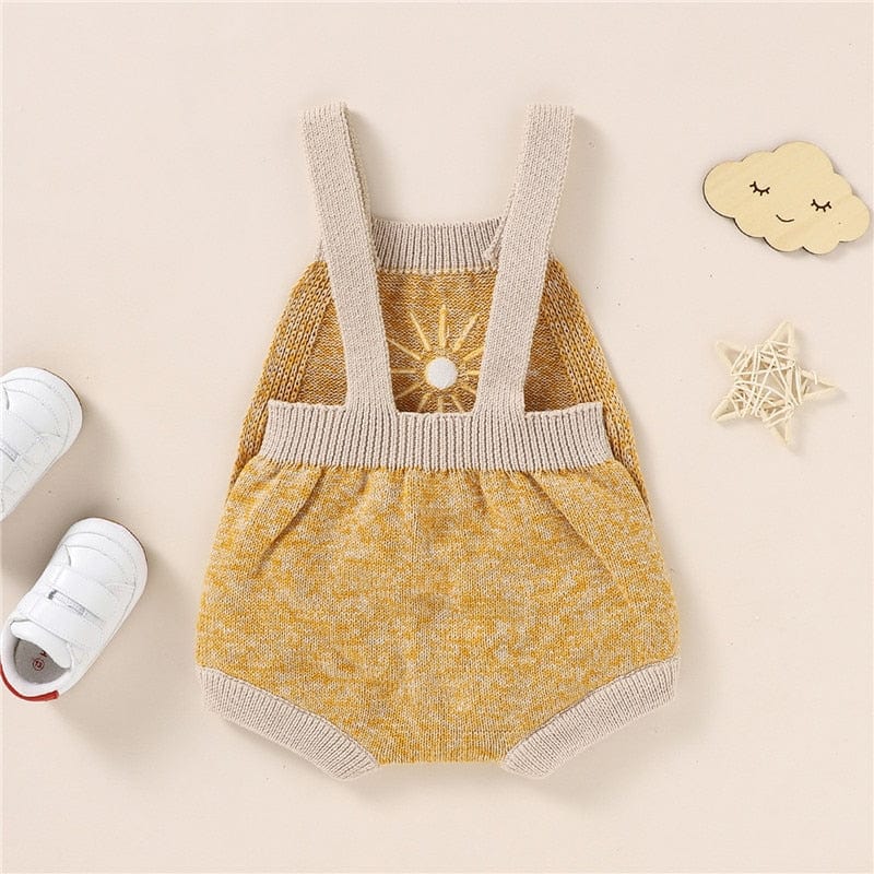 Autumn Winter Newborn Baby Girls Boys Rompers Baby Clothes Cotton Infant Sun Print Sleeveless Knitted Rompers Jumpsuits Outfits