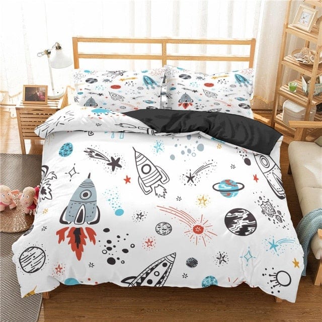 BB45-3 / duvet cover / UK Single 135x200cm Aviation Astronaut Duvet Cover