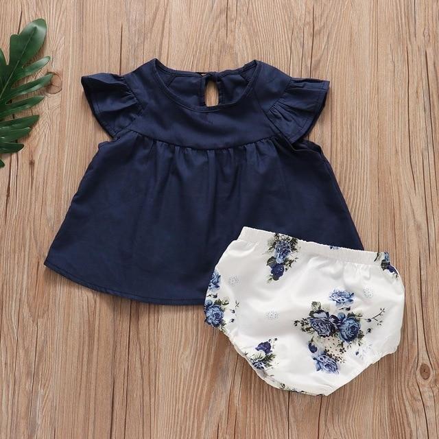 Girl's Clothing Deep Blue / 18M Babies Sets Outfits