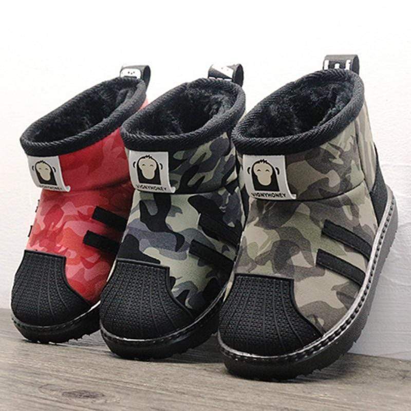 Child Snow Boots 2020 Winter Boys Kids Shoes Children Fashion Plush Warm Ankle Martin Girls Boots Baby Boy Shoes  Black Sport