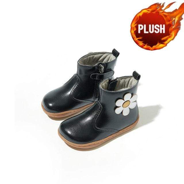 Black(Plush) / 26(Insole 166mm) Baby Ankle Boots