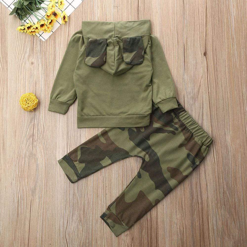 Boy's Clothing Baby Army Green Hoodies Outfit