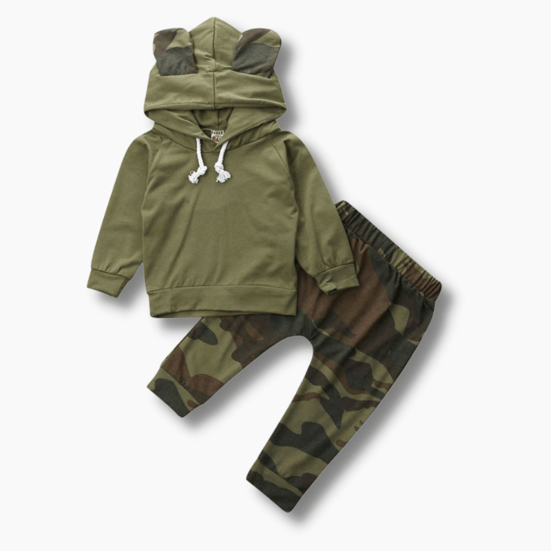 Boy&#39;s Clothing Baby Army Green Hoodies Outfit