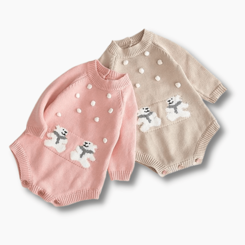 Girl's Clothing Baby Bear Knitted Romper