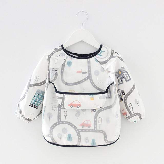 Accessories 0-2 year old / Road and Car Baby Bib  Long Sleeve Waterproof