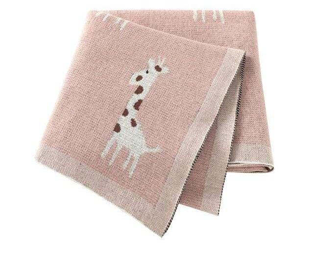 Pink giraffe baby discount blanket