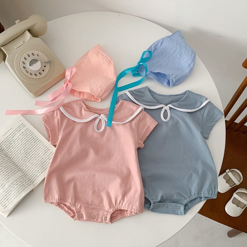 Baby Bodysuits Sail Collar Toddler Girls