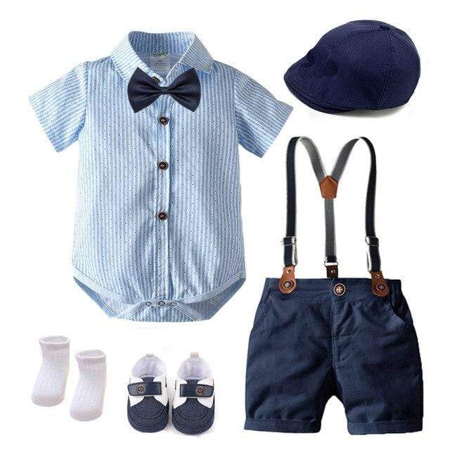 Boy's Clothing Blue Romper Set B / 18M Baby Boy Smart Outfit