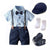 Boy's Clothing Blue Romper Set D / 3M Baby Boy Smart Outfit