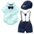 Boy's Clothing Baby Boy Suspender Outfit with Hat