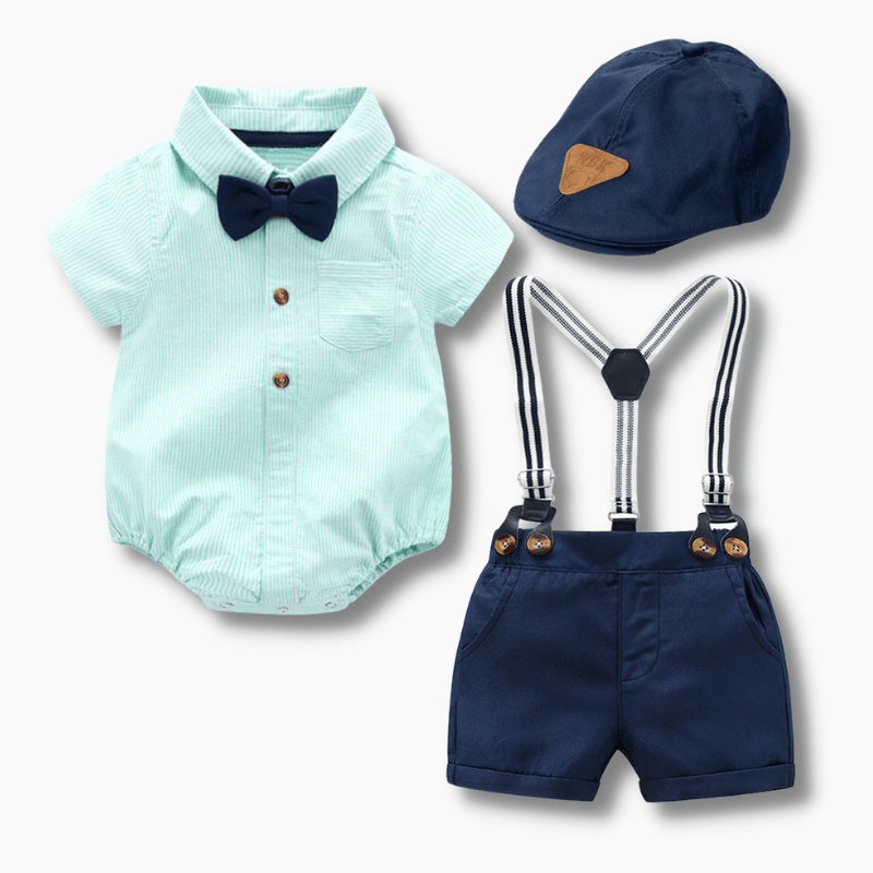 Boy's Clothing Baby Boy Suspender Outfit with Hat