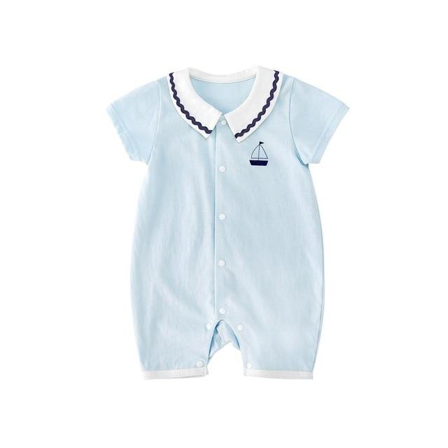 Boy's Clothing blue sailboat / 0-3 Months Baby Boys Snap Front Pajamas