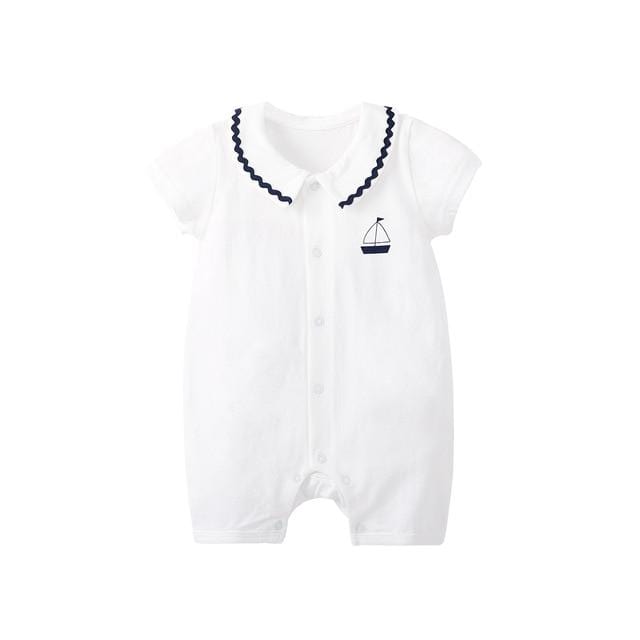 Boy's Clothing white sailboat / 6-9 Months Baby Boys Snap Front Pajamas