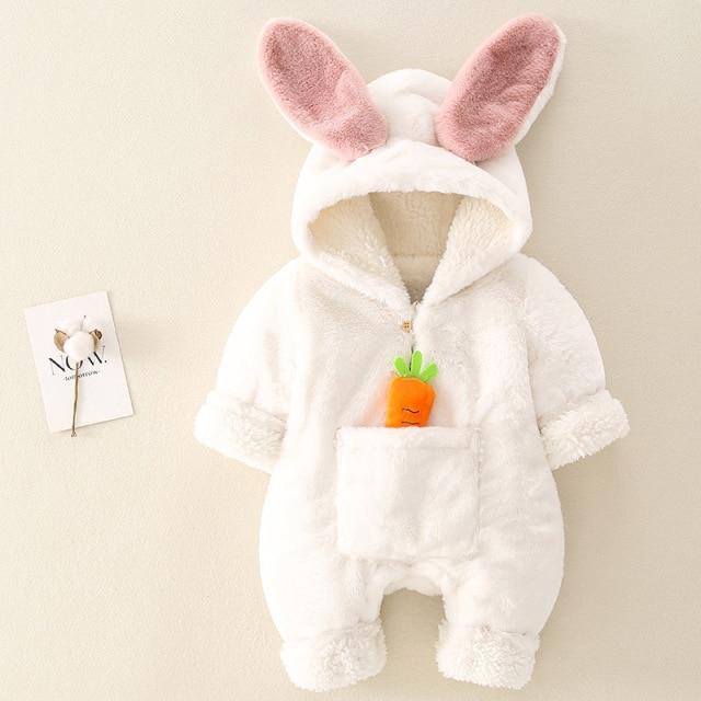 Girl's Clothing White / 9M Baby Carrot Rabbit Romper