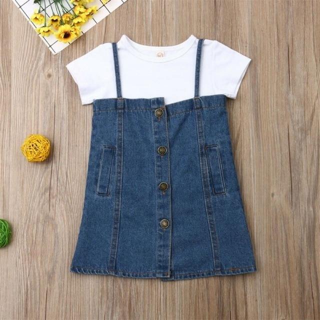 Girl's Clothing 3T Baby Denim Dress Set