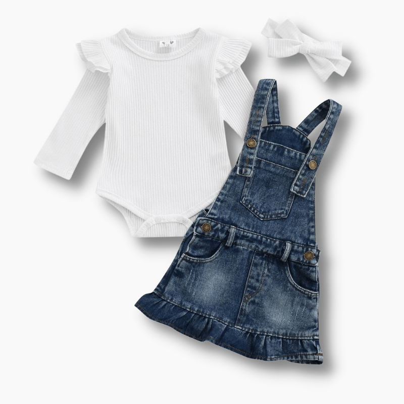 Baby top denim pinafore
