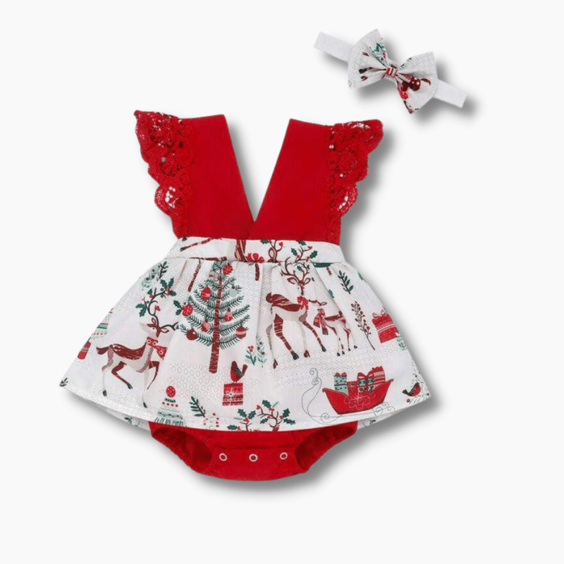 Girl's Clothing Baby First Christmas Dress Romper