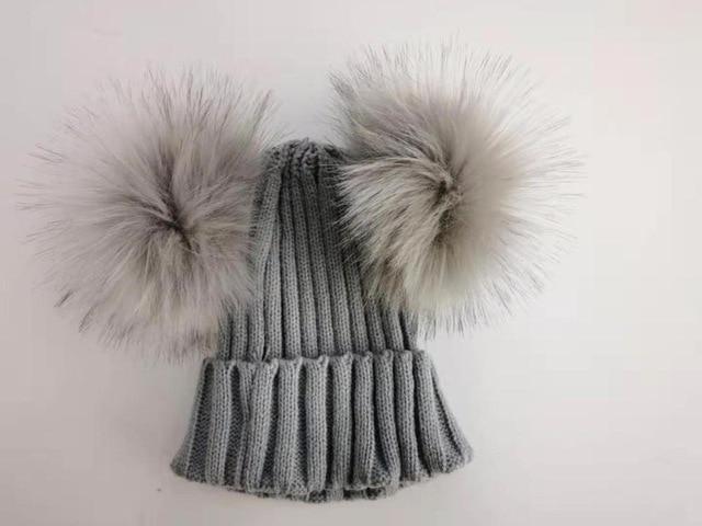 Accessories Gray Baby Fur Beanie