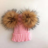 Accessories Pink Brown Ear Baby Fur Beanie