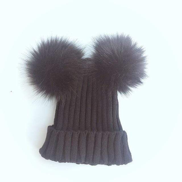 Accessories Black Baby Fur Beanie