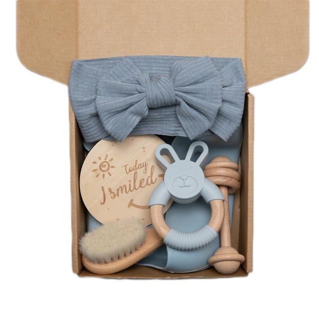 Blue Baby Feeding Gift Box Set • Baby Shower Gift • New Baby Gift • Newborn Gift Set • Baby 2024 Boy Gift Box • Silicone baby feeding set • Boho