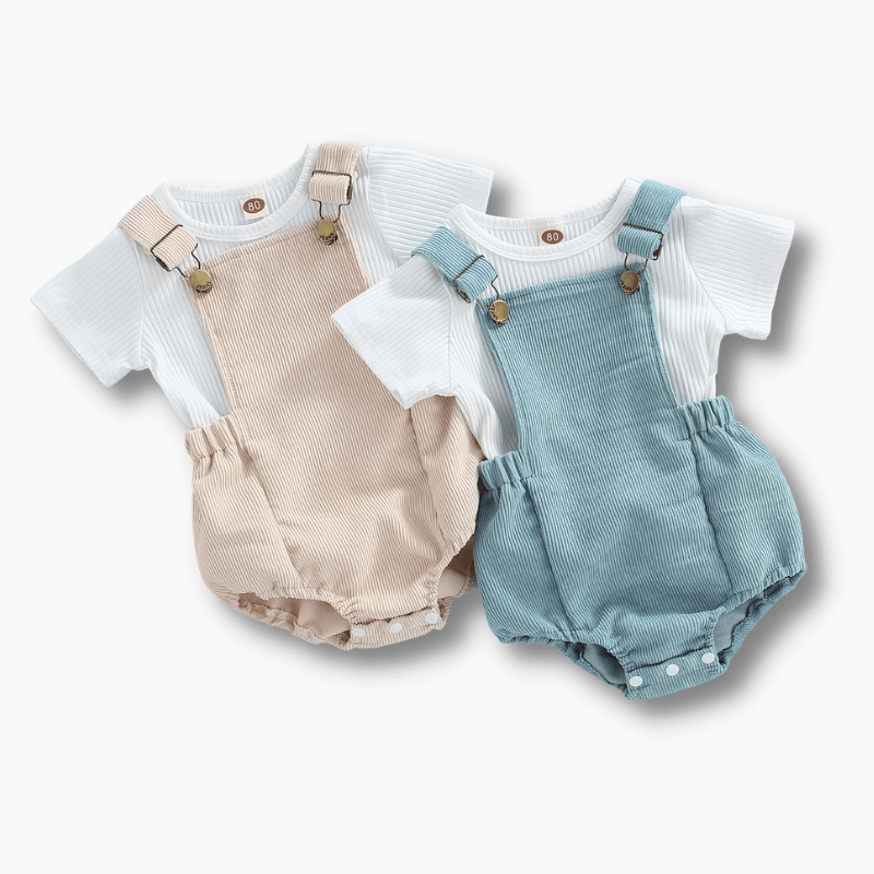 Baby Girl Overall Shorts Outfit