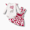 Girl&#39;s Clothing Baby Girl Romper and Red Heart Skirt