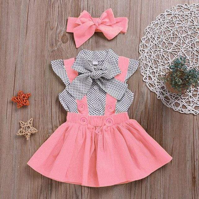 Girl's Clothing Pink / 18M Baby Girls Dress Sleeveless Dot Print