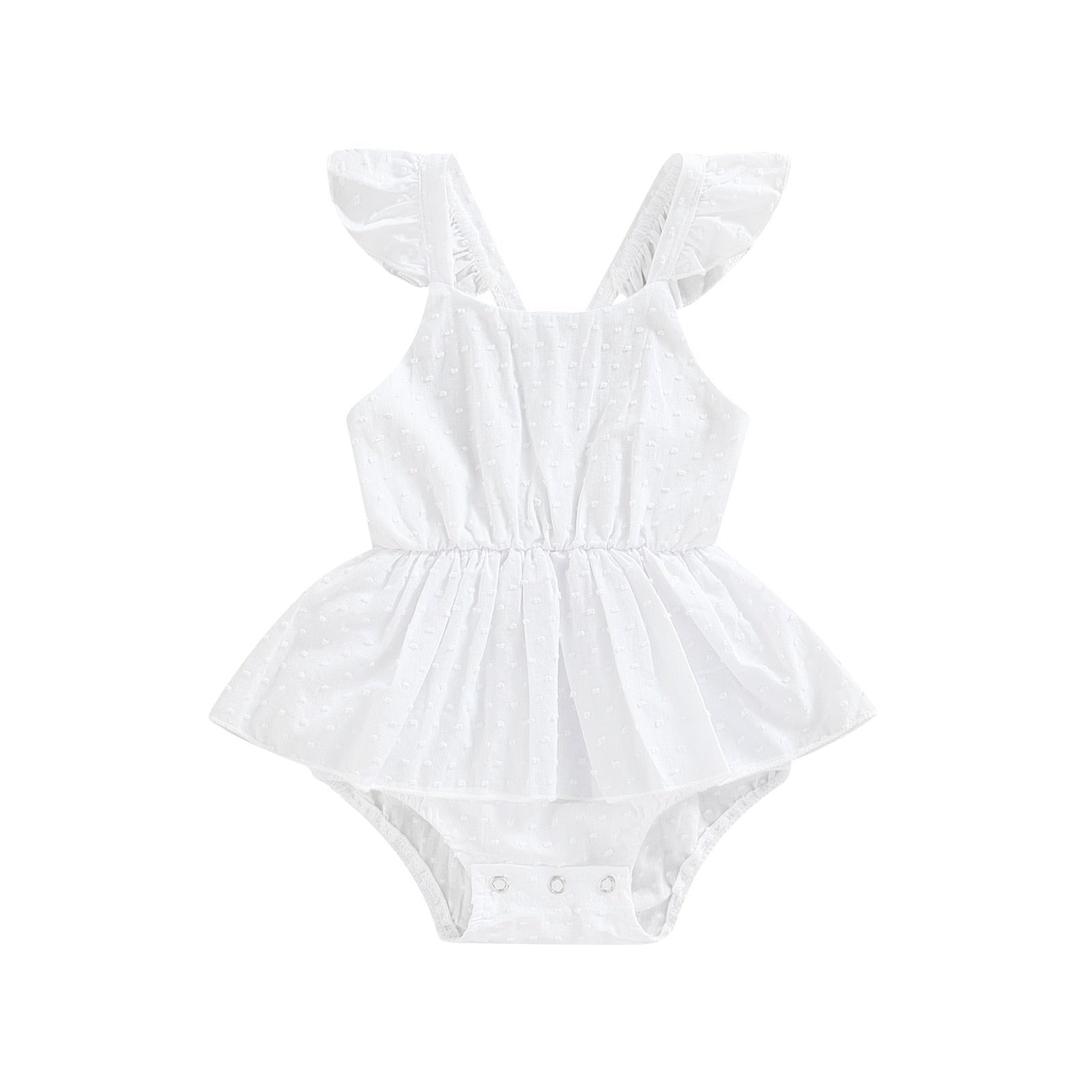 0 white / 6M Baby Girls Romper 2 Colors