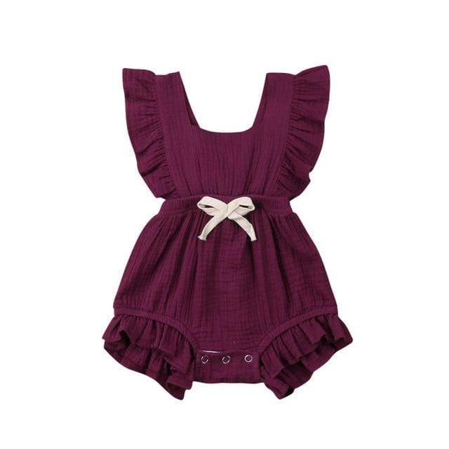Girl's Clothing E / 24M / China Baby Girls Ruffle Solid Color Bodysuit
