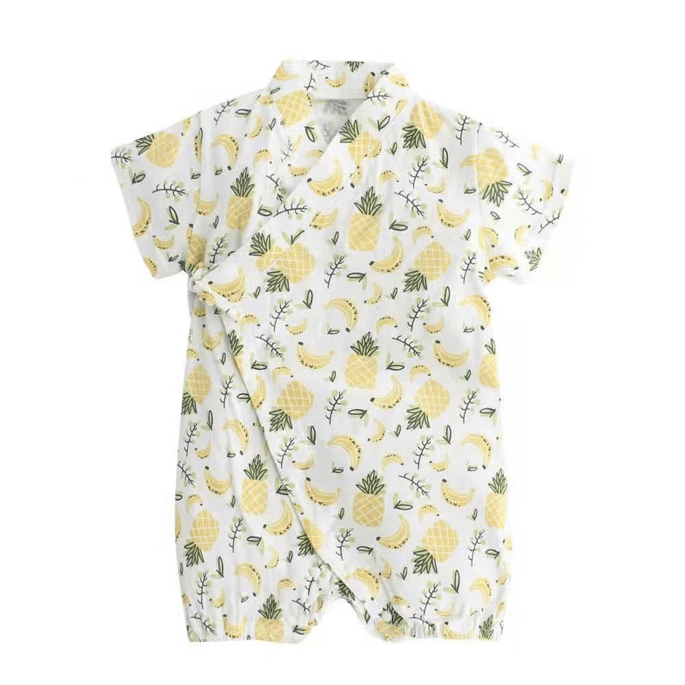 Girl's Clothing White Pinepple / 6M Baby Kimono Bodysuit