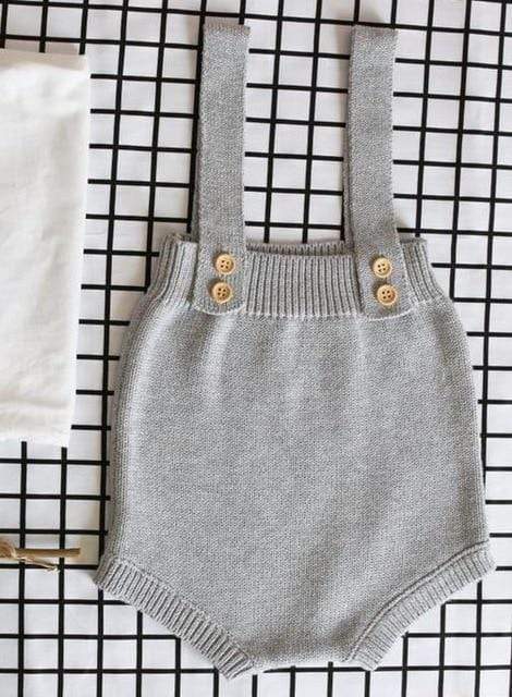 Girl's Clothing Grey / 3M Baby Knit Suspender Romper
