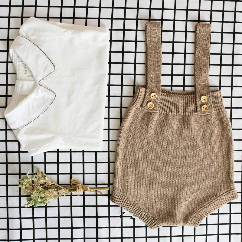 Girl's Clothing Baby Knit Suspender Romper