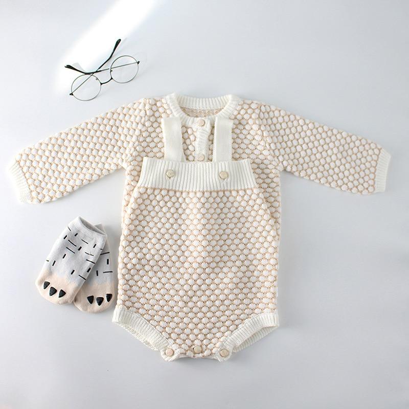 Girl's Clothing Baby Knitted Cardigan Romper