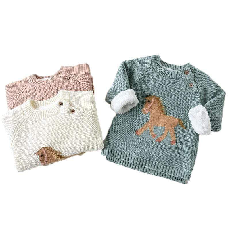 Boy's Clothing Baby Knitted Horse Sweaters