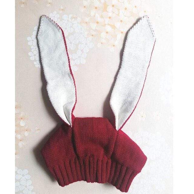 Accessories Wine Red Baby Rabbit Ears Hat
