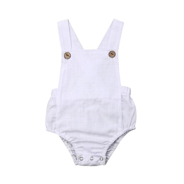 Girl's Clothing White / 0-3M Baby Sleeveless Rompers