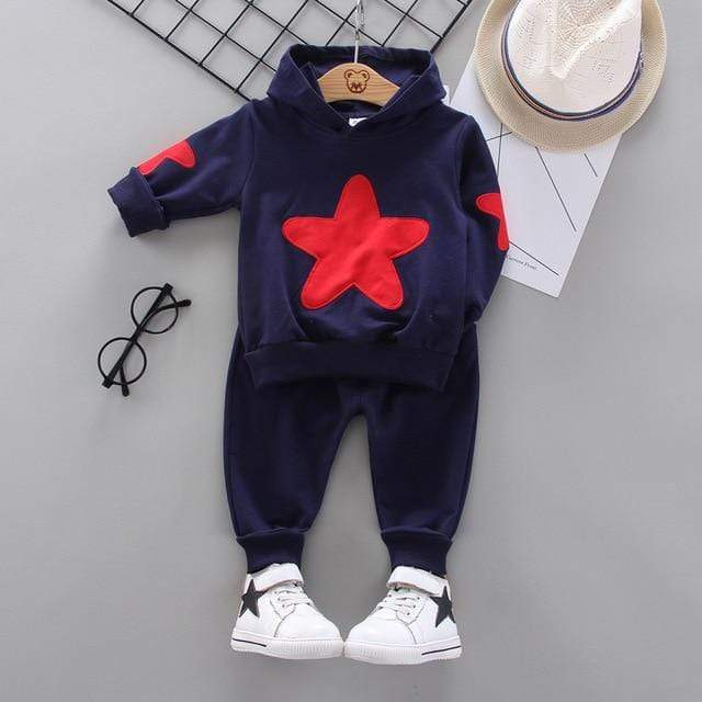 Boy's Clothing Blue / 2T Baby STAR Cotton Sports Hooded