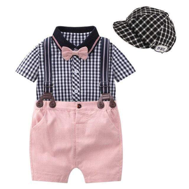 Boy's Clothing KB8066 hat bl / 3M / China Baby Summer Clothes Set
