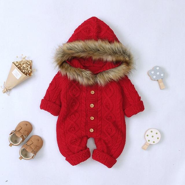 unisex Red / 24M Baby Winter Romper