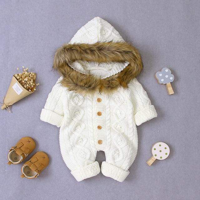 unisex White / 12M Baby Winter Romper