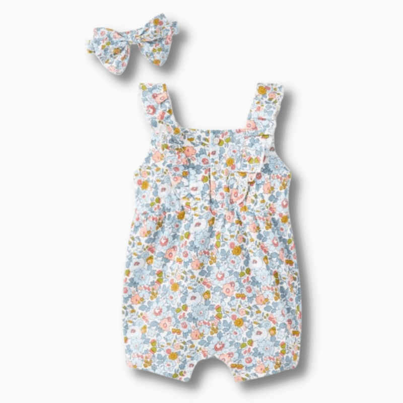 Baby & Toddler Blue Floral Garden Baby Romper