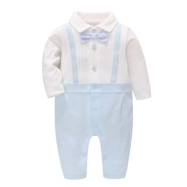 Blue / 3M / China Blue Gentlemen Rompers