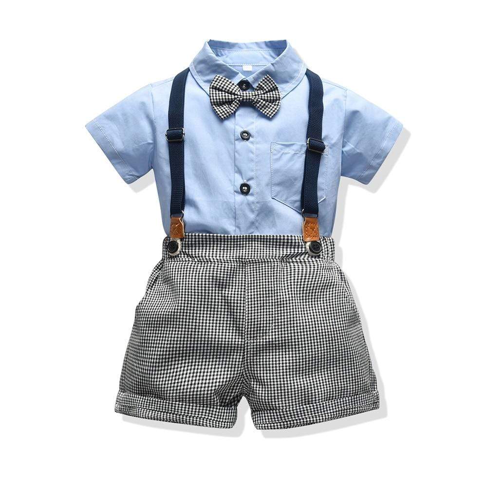 Boy's Clothing Blue Shirt Grey Shorts