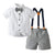 Boy's Clothing white shirt / 4T / China Blue Shirt Grey Shorts