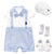 Boy's Clothing Set B / 3M Blue Striped Baby Outfit