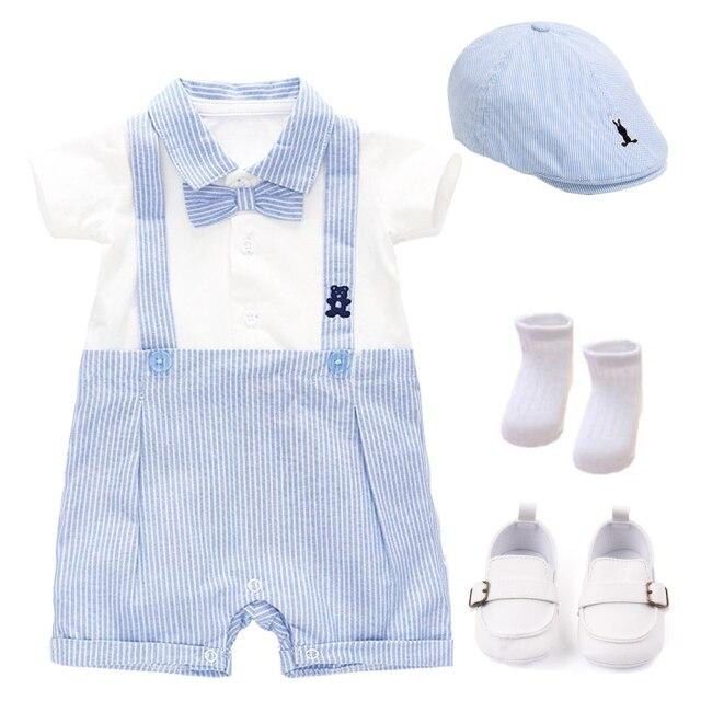 Boy's Clothing Set A / 18M Blue Striped Baby Outfit