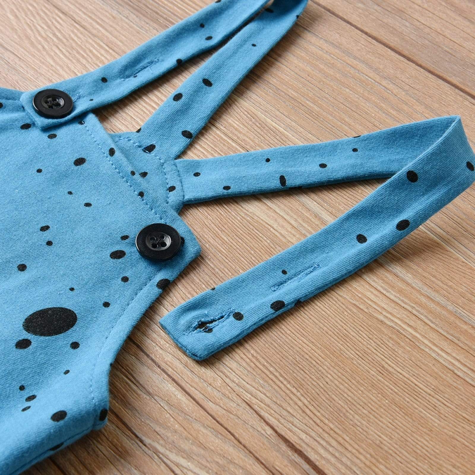 Boy's Clothing Blue Suspender Trousers and Cap